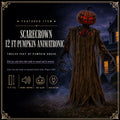 Featured card: the 12 ft pumpkin animatronic in its tattered robe with red eyes, specs listed beside it.