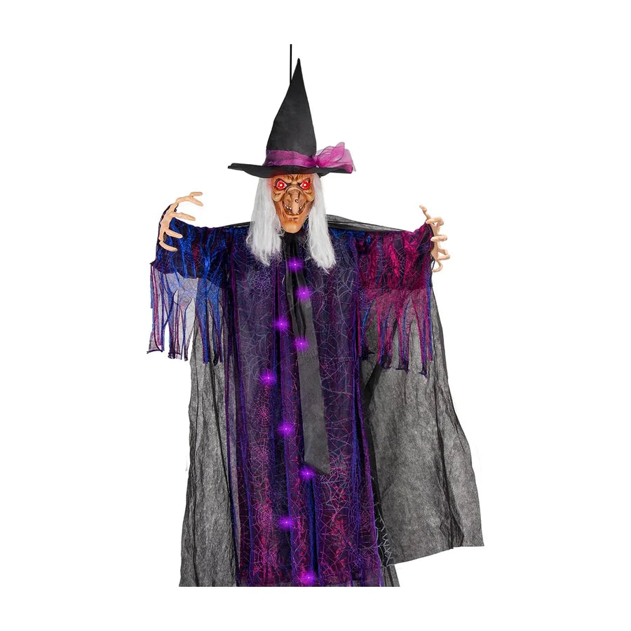 Shrouded Witch Hanging Prop, studio packshot on white