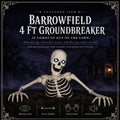 Framed featured card: the groundbreaker lit on a night lawn under the product name, with four outline seals