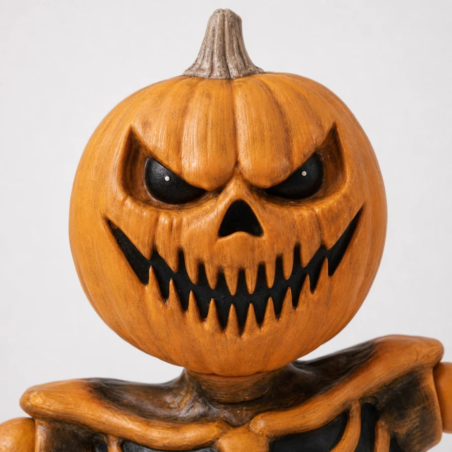 Close crop of the carved jack-o'-lantern face