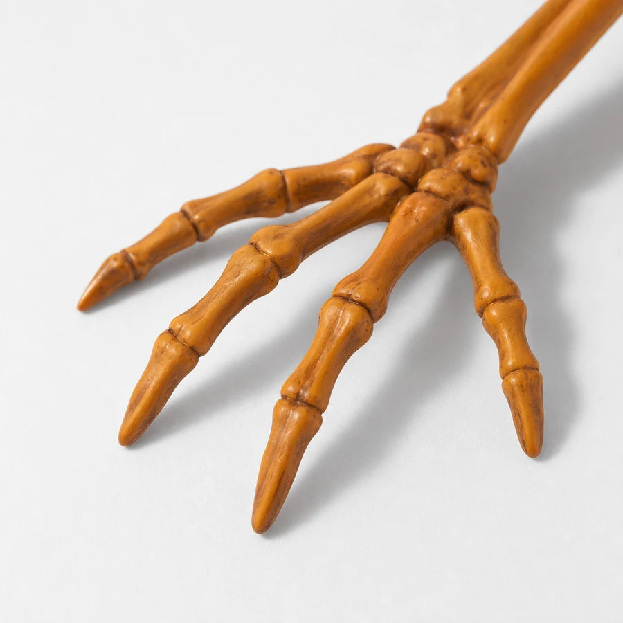 Close crop of one clawed hand spread on the grass