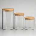 Glass Storage Jar Set with Bamboo Lids